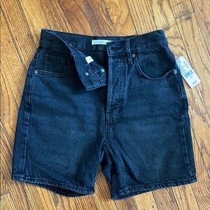 PacSun Black Jean Shorts High-Waisted Relaxed Fit